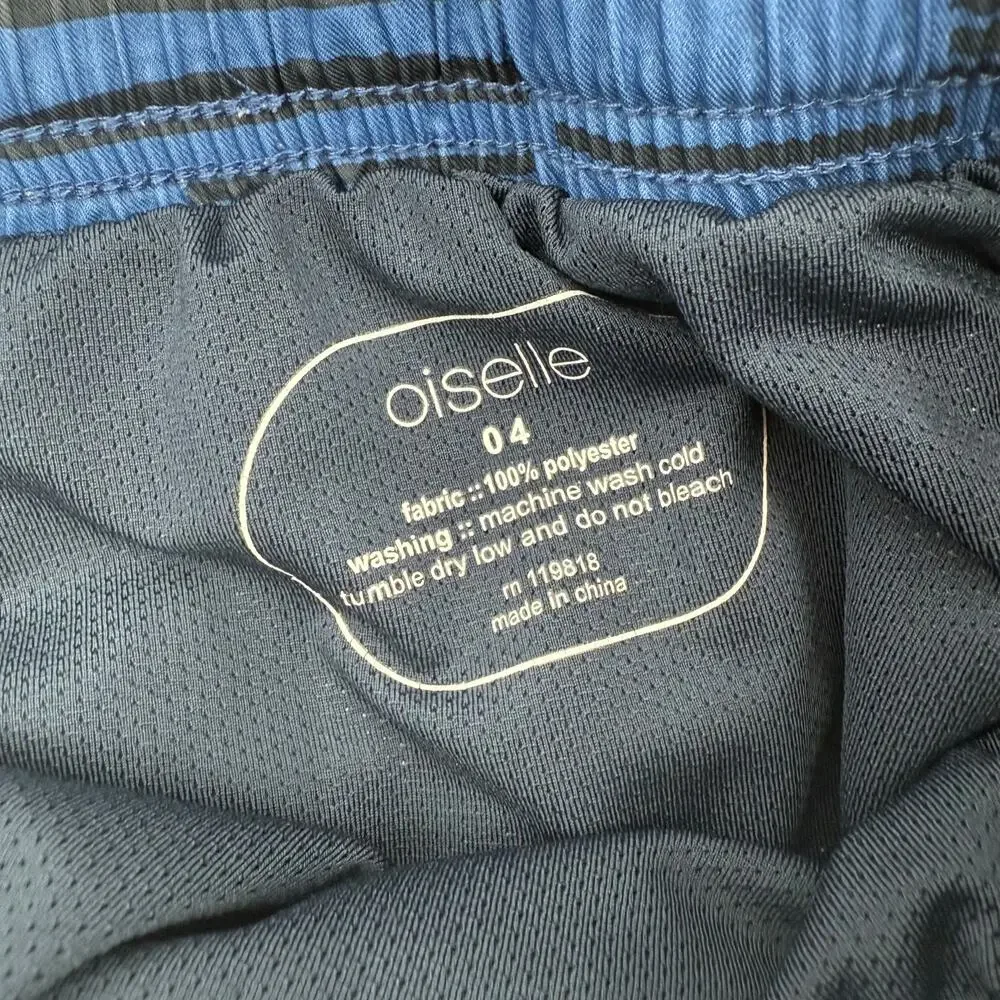 Oiselle Shorts Size 4 Womens Running Athletic Run Lined Mesh Athletic Blue Print